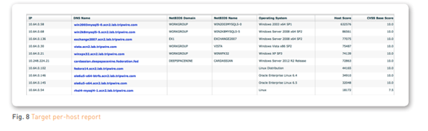 Fig. 8 Target per-host report