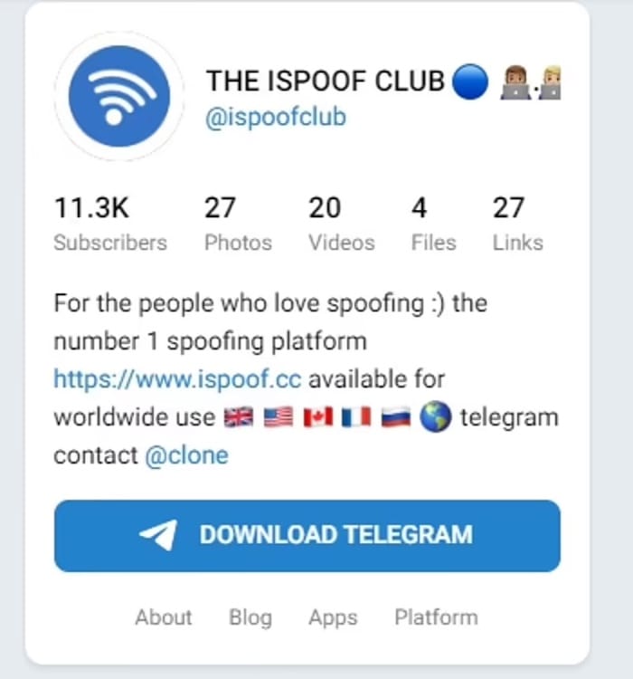 ispoof telegram