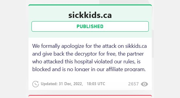 lockbit sickkids