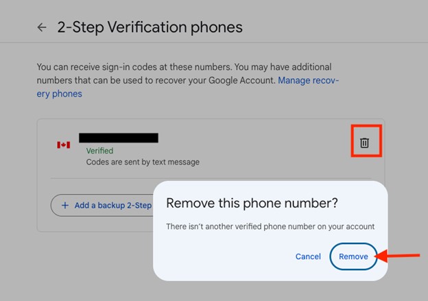 Google Gmail Account dashboard 2 step verification 
