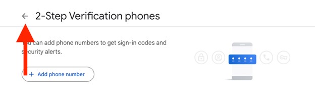 Google Gmail Account dashboard 2 step verification for two phones