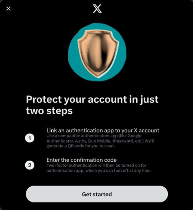 X formerly Twitter two step verification 