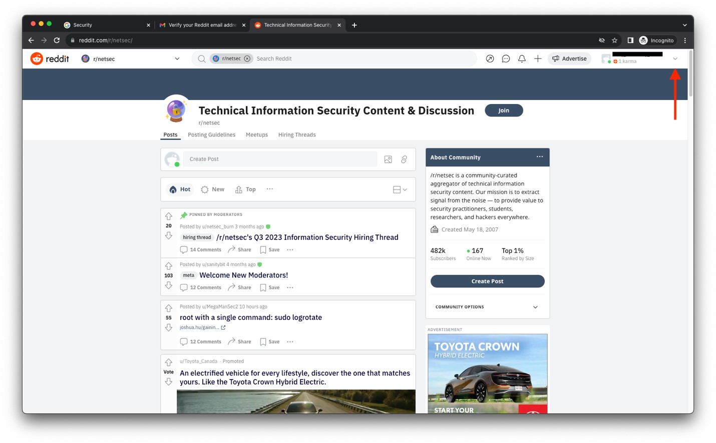 Reddit technical information security dashboard