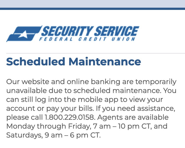 ssfcu-maintenance