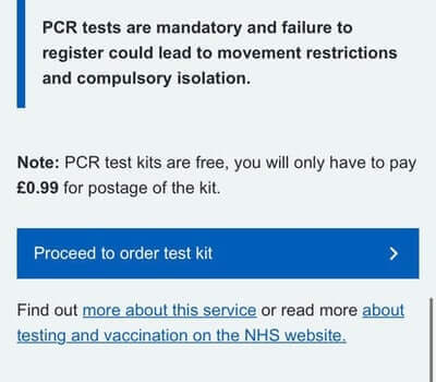 Covid PCR test scam website